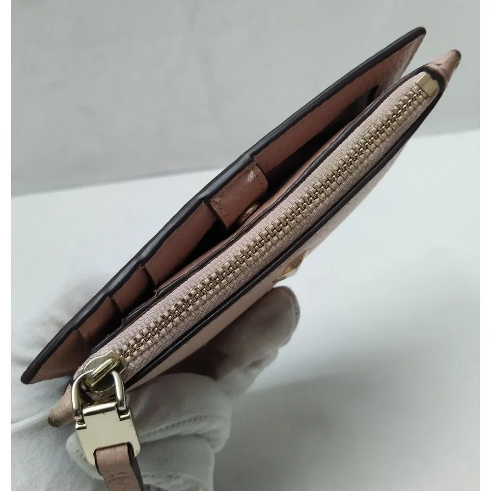 Kate Spade Pink Pebbled Leather Credit Card ID Window Bifold Wallet